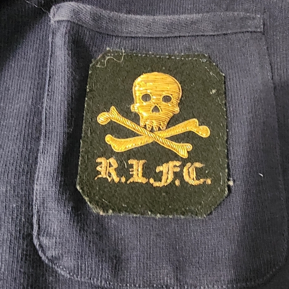 Men's Navy Blazer with Embroidered Patch - Picture 4 of 4